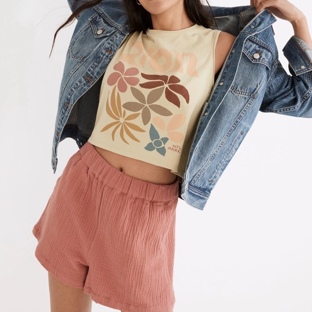 Madewell Easy Pull-On Shorts in Lightspun – Size M